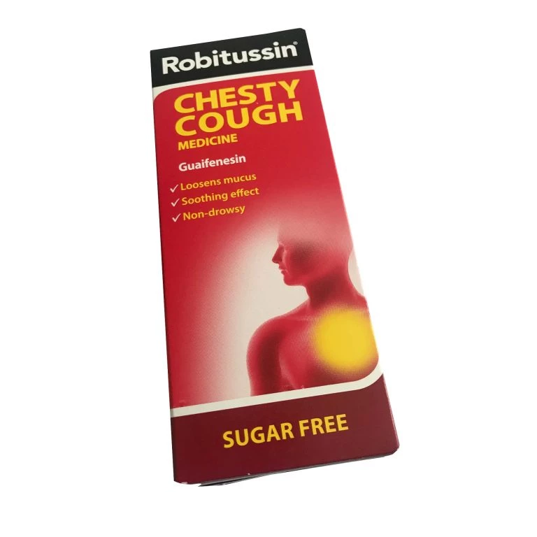 Robitussin Chesty Cough Mixture sugar free 100ml PostMyMeds